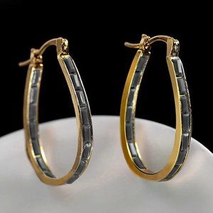 NEW! Oval earrings with black accents